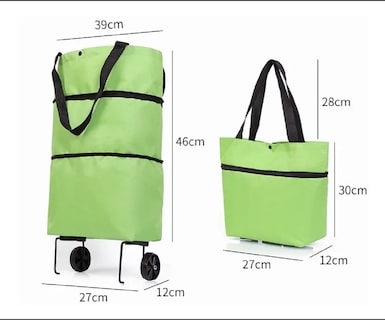 Foto 3 | Bolso con Ruedas Plegable Oxford para Compras color Verde