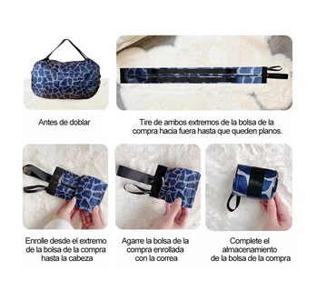 Foto 5 | Bolsa de Compras de Supermercado Belug color Azul Portátil Plegable Manchas