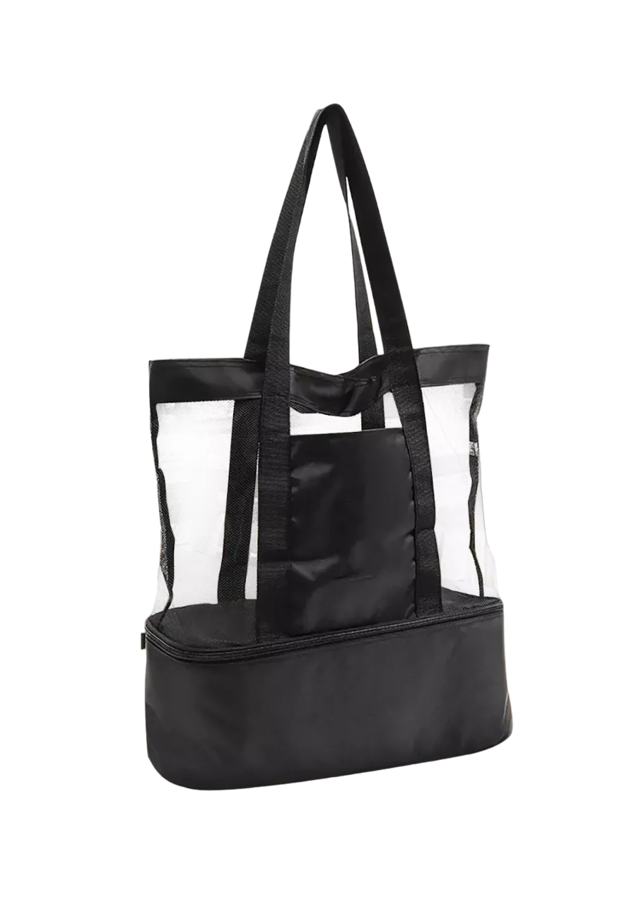 Bolsa Malla Aislante Multifuncional Belug Negro con Transparente
