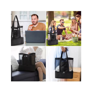 Foto 4 | Bolsa Malla Aislante Multifuncional Belug Negro con Transparente