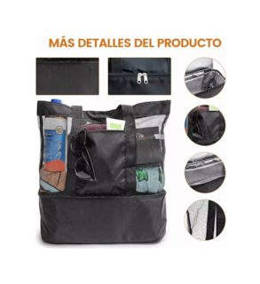 Foto 5 | Bolsa Malla Aislante Multifuncional Belug Negro con Transparente