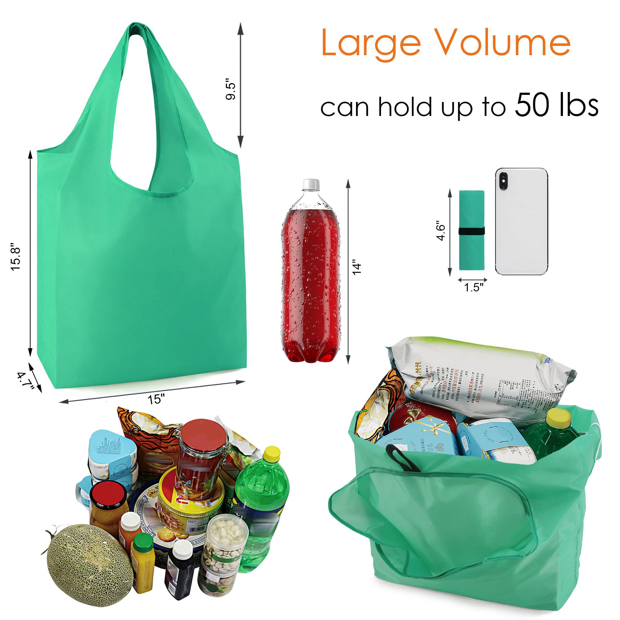 Foto 2 | Bolsas de Supermercado Reutilizables BeeGreen Paquete de 10 23 l Plegables y Lavables - Venta Internacional