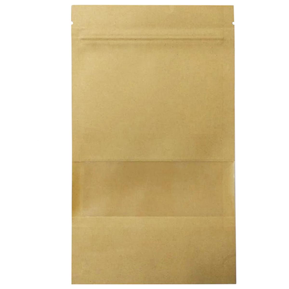 Foto 4 pulgar | Bolsas Kraft con Cierre Cuadro Greenlife 50pzs 16x26cm 450gr Café Kraft