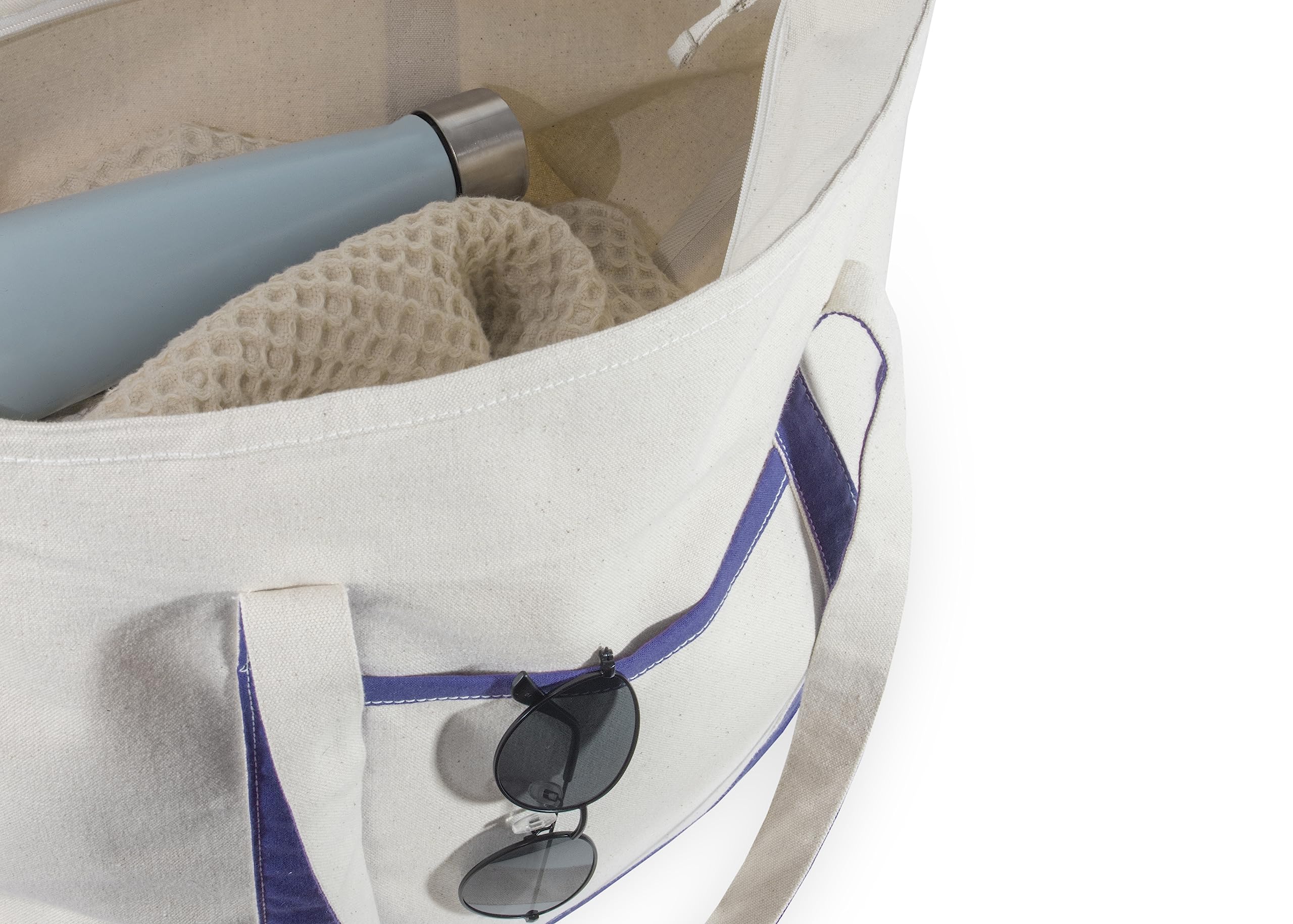 Foto 6 | Bolsa De Mano Organic Cotton Mart Extra Grande, 100% Algodón, Color Azul - Venta Internacional.