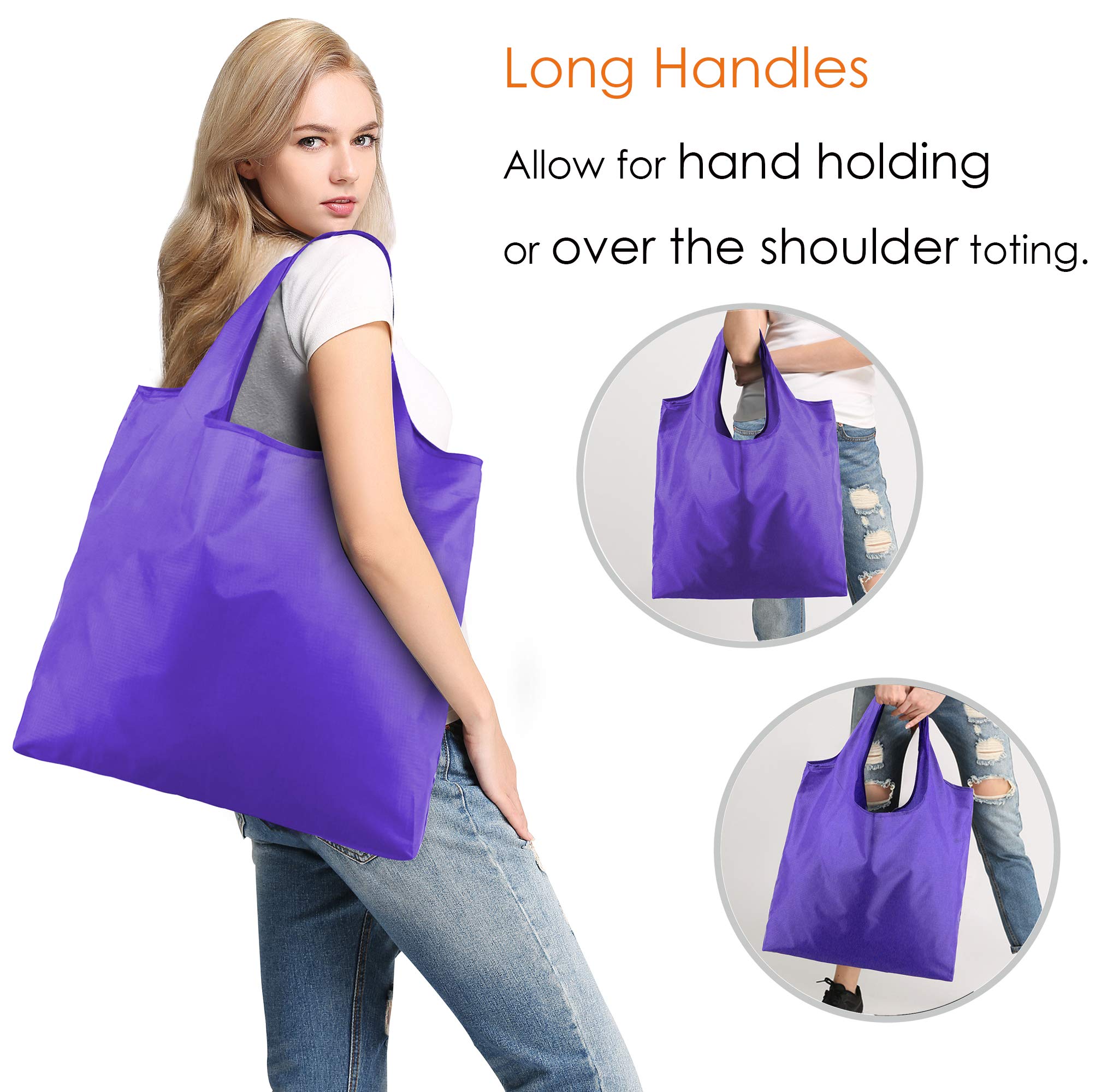Foto 4 | Bolsas De Compras Reutilizables Beegreen, Color Morado, Paquete De 10, Lavables, 23 Kg - Venta Internacional.