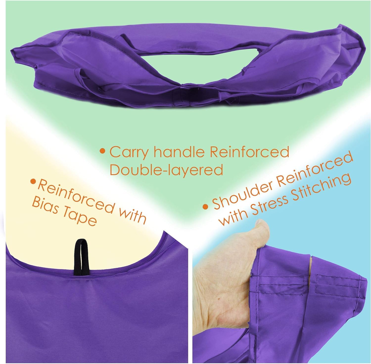 Foto 5 | Bolsas De Compras Reutilizables Beegreen, Color Morado, Paquete De 10, Lavables, 23 Kg - Venta Internacional.