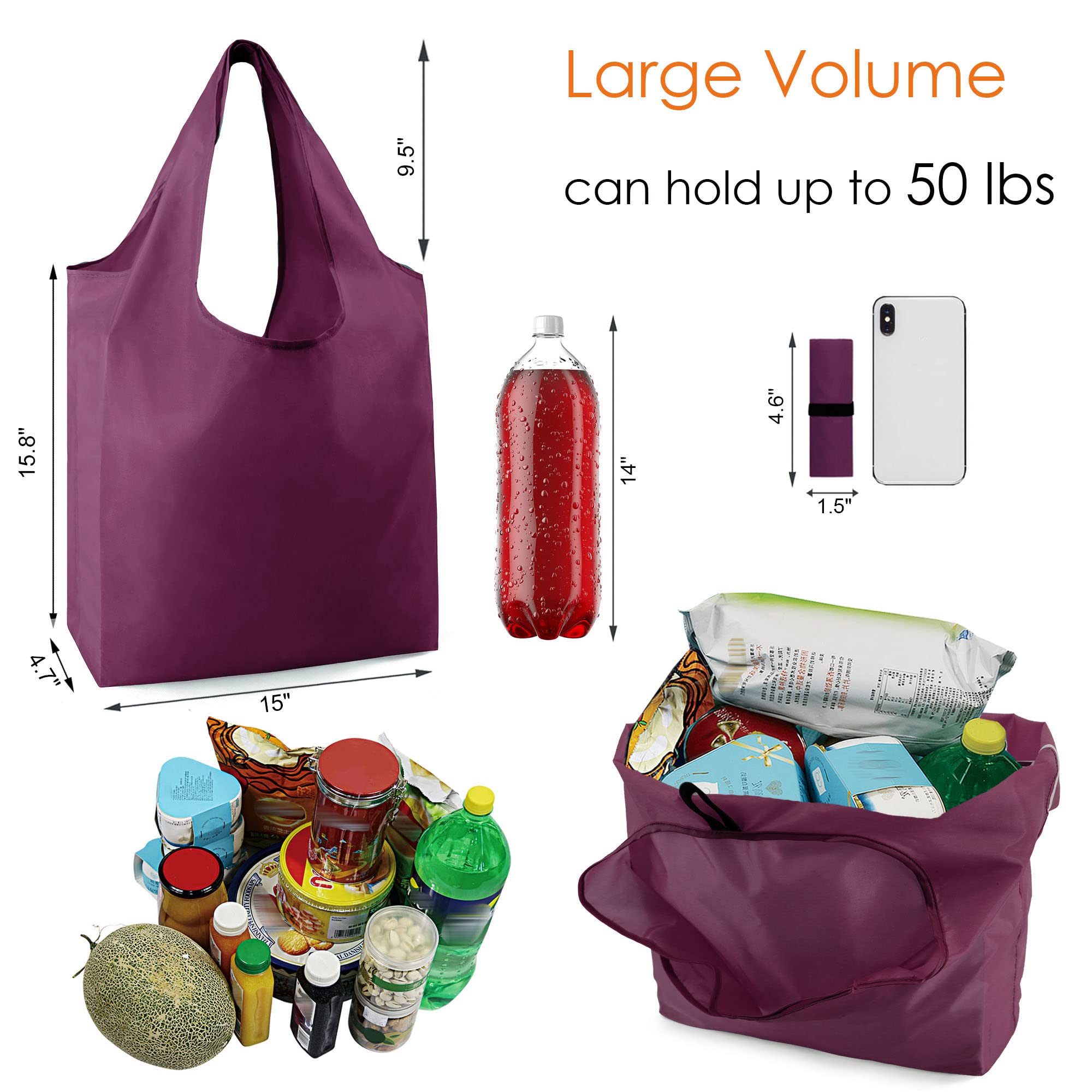 Foto 3 pulgar | Bolsas De Compras Reutilizables Beegreen Burgundy, Paquete De 10 Unidades, 23 Litros - Venta Internacional.