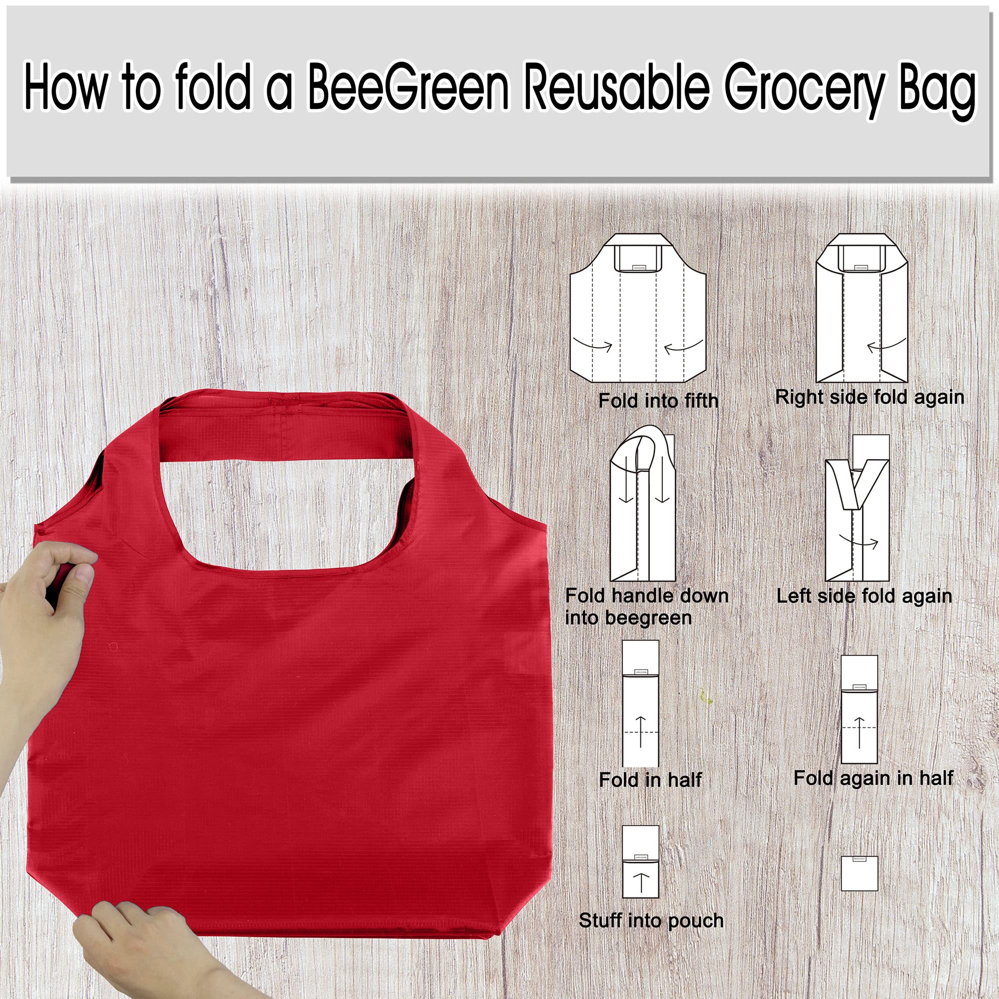 Foto 4 | Bolsas De Supermercado Reutilizables Beegreen Christmas Red, 10 Paquetes De 23 Kg - Venta Internacional.