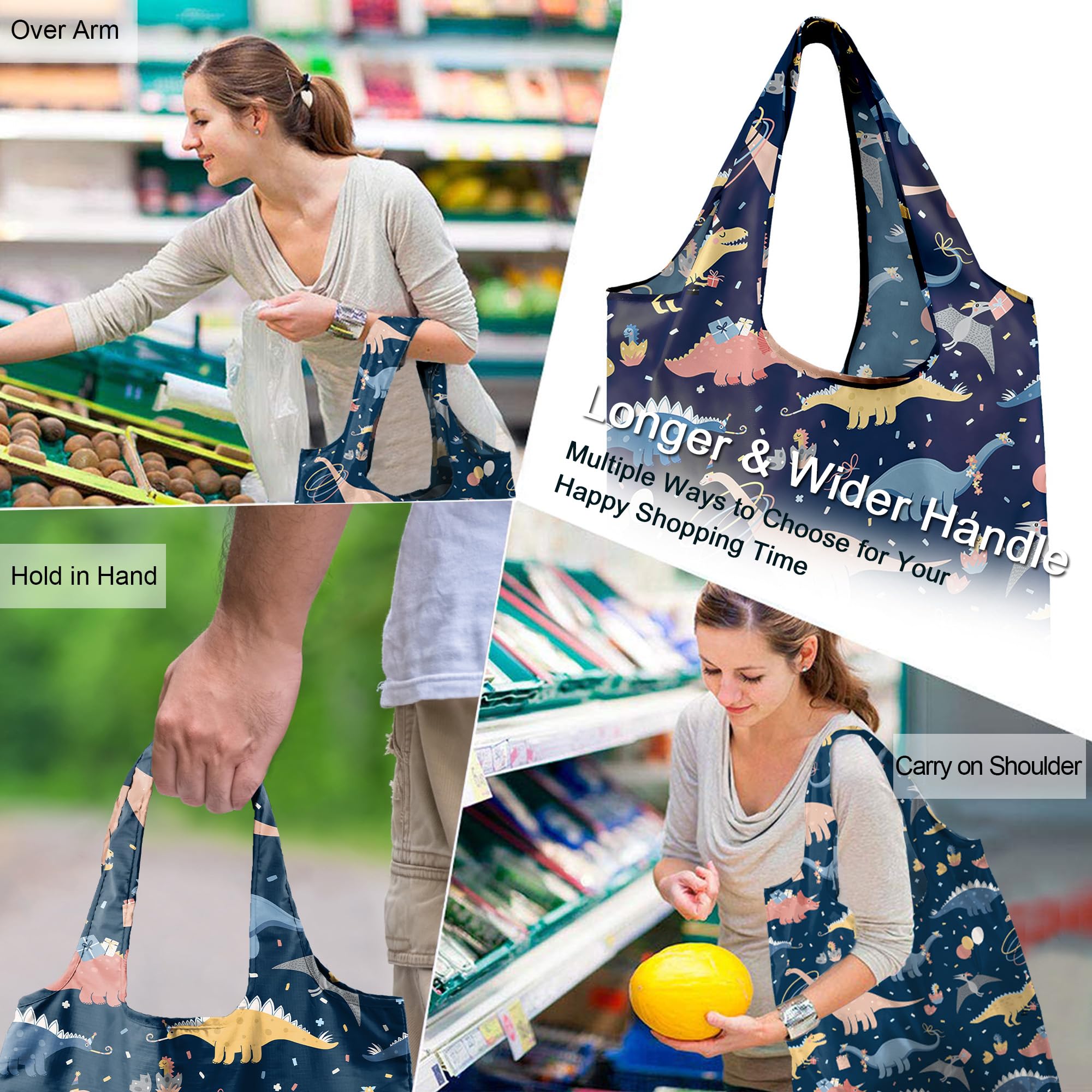Foto 5 | Bolsas De Supermercado Reutilizables Beegreen Dinosaur Lover, Paquete De 6, 23 Kg - Venta Internacional.