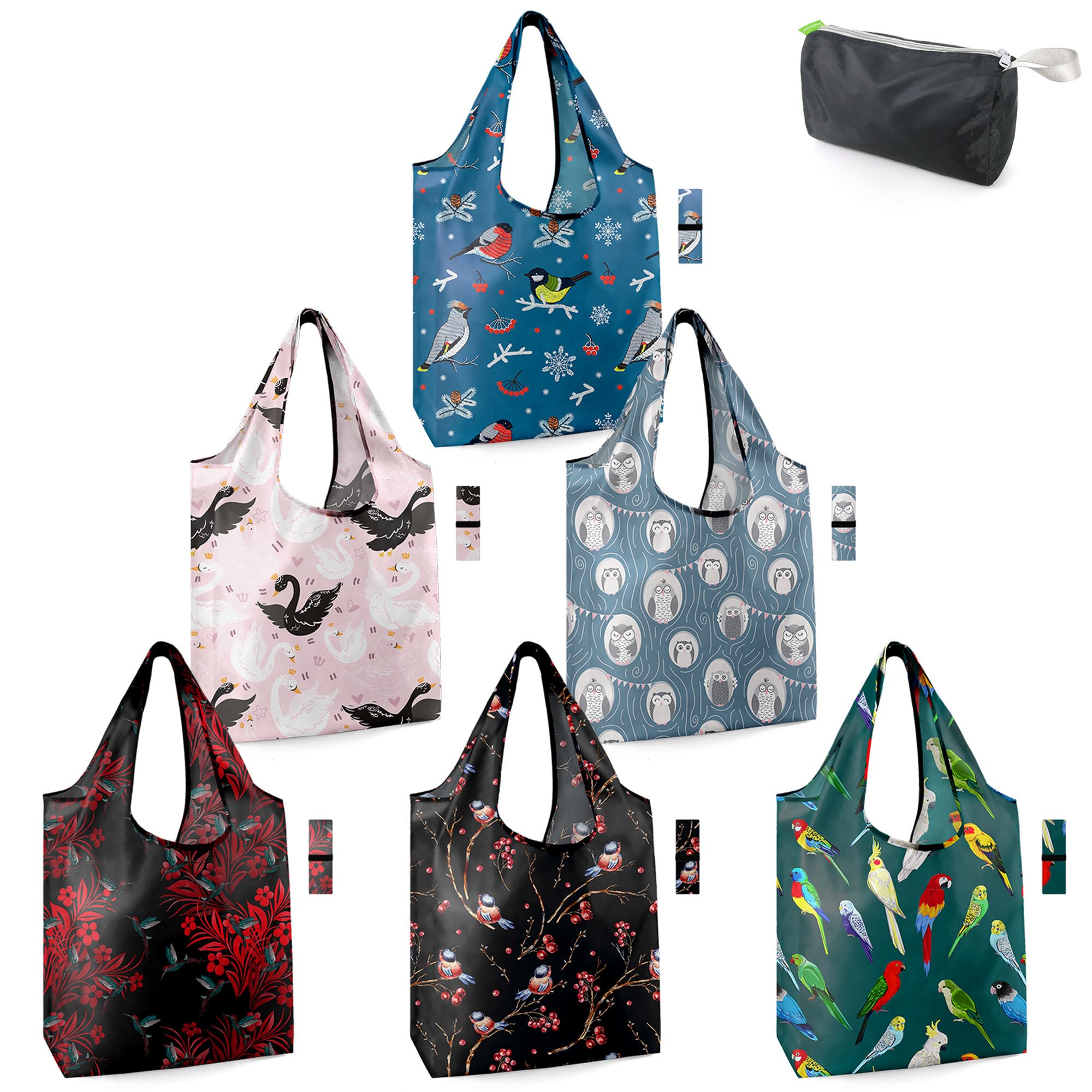 Foto 2 pulgar | Bolsas De Supermercado Reutilizables Beegreen Birds Lover, Paquete De 6 Unidades, Xl - Venta Internacional.