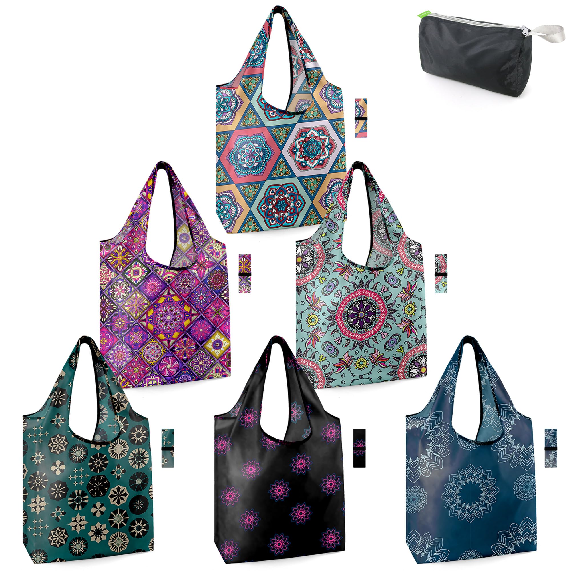Foto 2 pulgar | Bolsas De Supermercado Reutilizables Beegreen Mandala Xl, 50 Kg, Paquete De 6 - Venta Internacional.