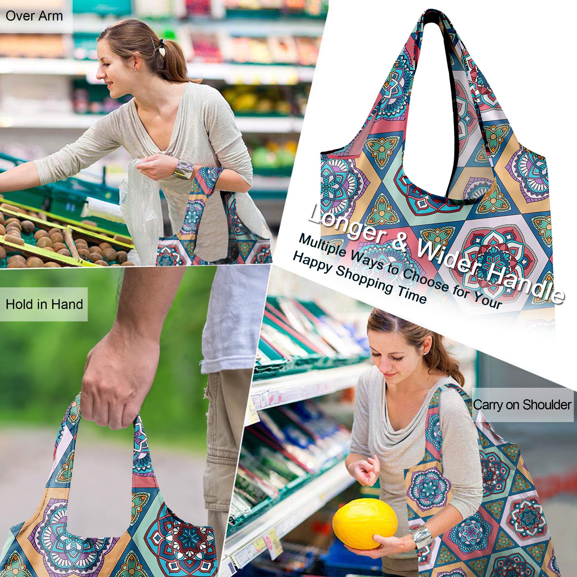 Foto 6 pulgar | Bolsas De Supermercado Reutilizables Beegreen Mandala Xl, 50 Kg, Paquete De 6 - Venta Internacional.