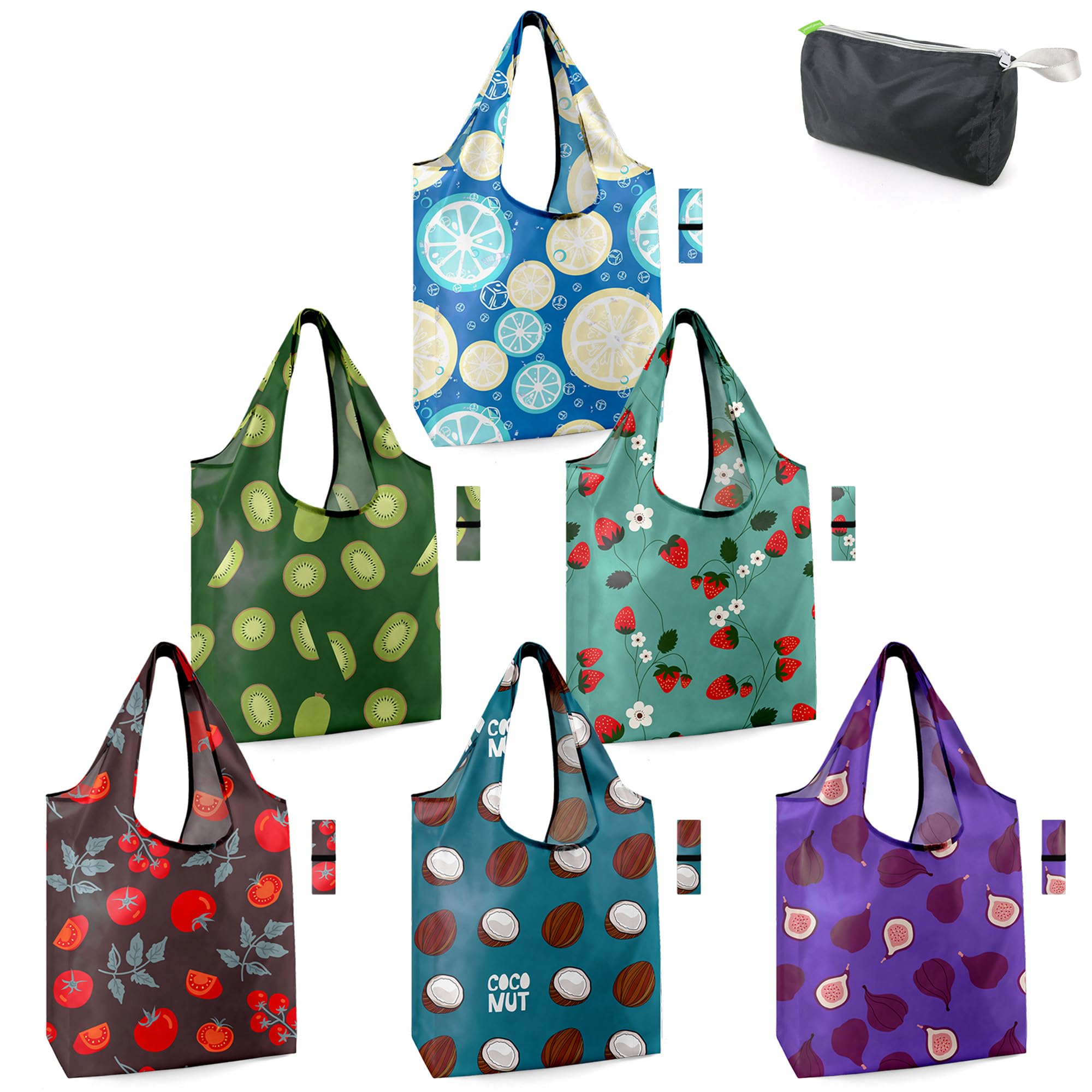 Bolsas De Supermercado Reutilizables Beegreen Fruit Strawberry, Paquete De 6 - Venta Internacional.
