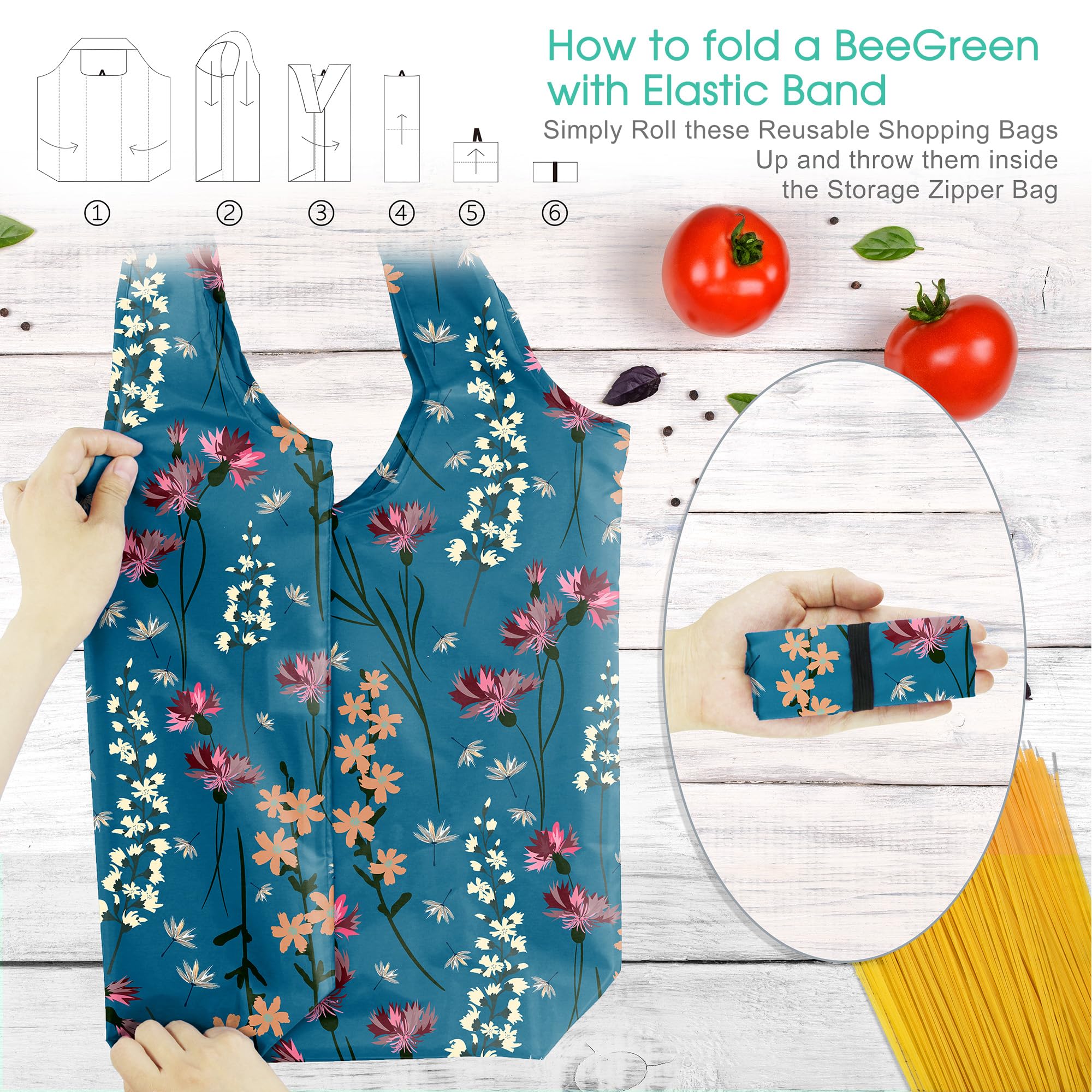 Foto 4 pulgar | Bolsas De Mano Beegreen Flowering Arbusto Para Mujer, Paquete De 6, 23 Kg - Venta Internacional.