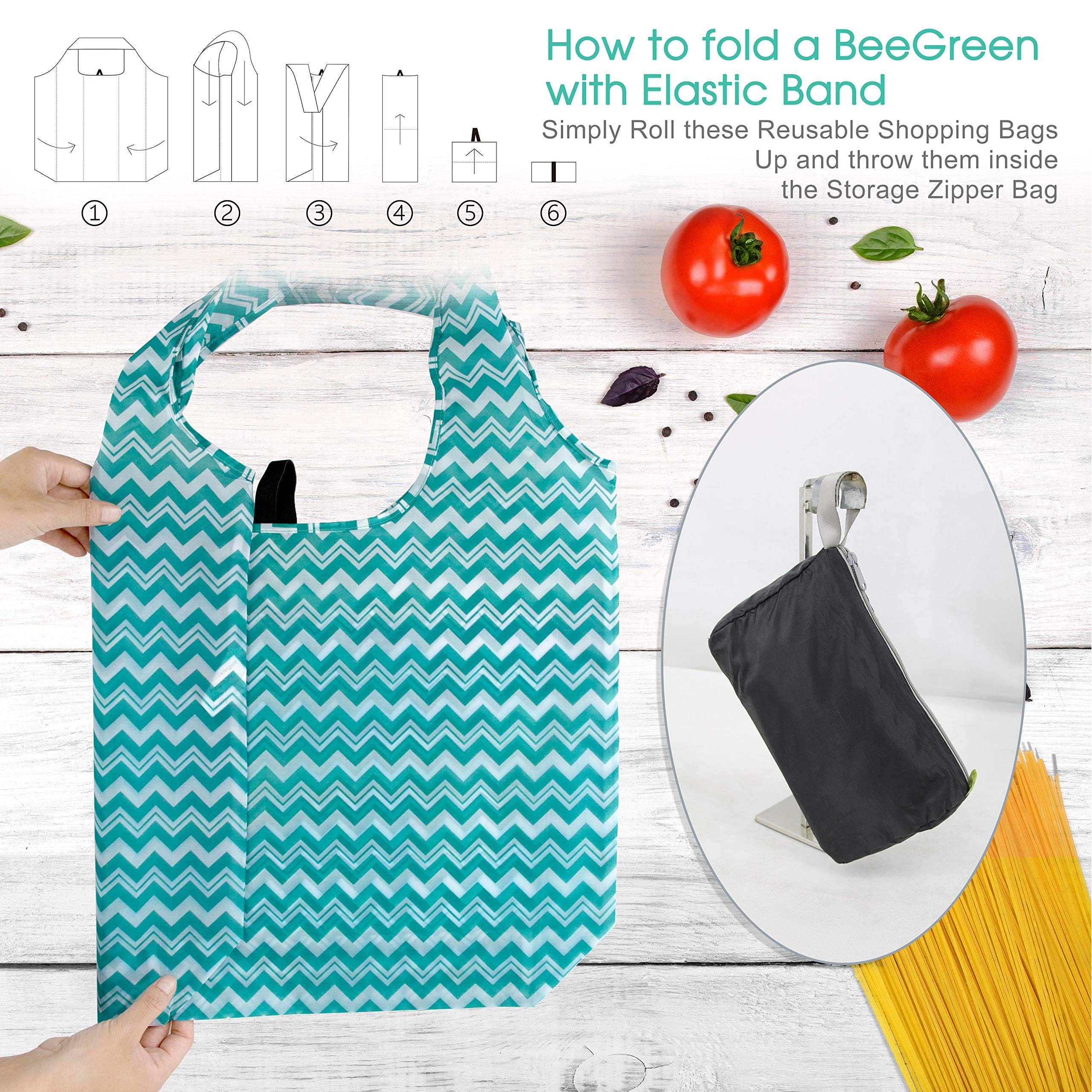 Foto 4 | Bolsas De Supermercado Reutilizables Beegreen Geometry Xl, 6 Paquetes - Venta Internacional.