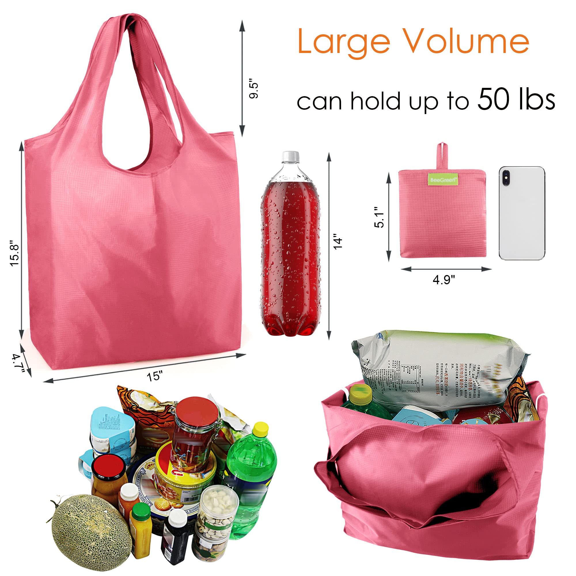 Foto 3 pulgar | Bolsas De Supermercado Reutilizables Beegreen Sandía Roja Xl 50 Kg - Venta Internacional.