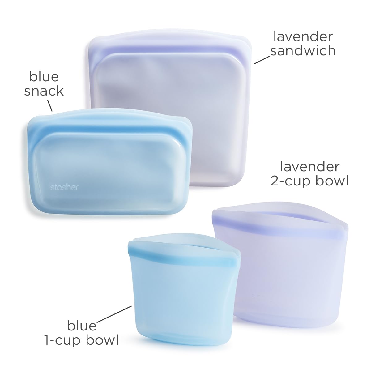Foto 6 pulgar | Bolsas Reutilizables Para Almacenamiento De Alimentos Stasher Premium Silicone, Paquete De 4 - Venta Internacional.