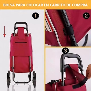 Foto 2 | Bolsa de Repuesto Carrito de la Compra Impermeable Vino