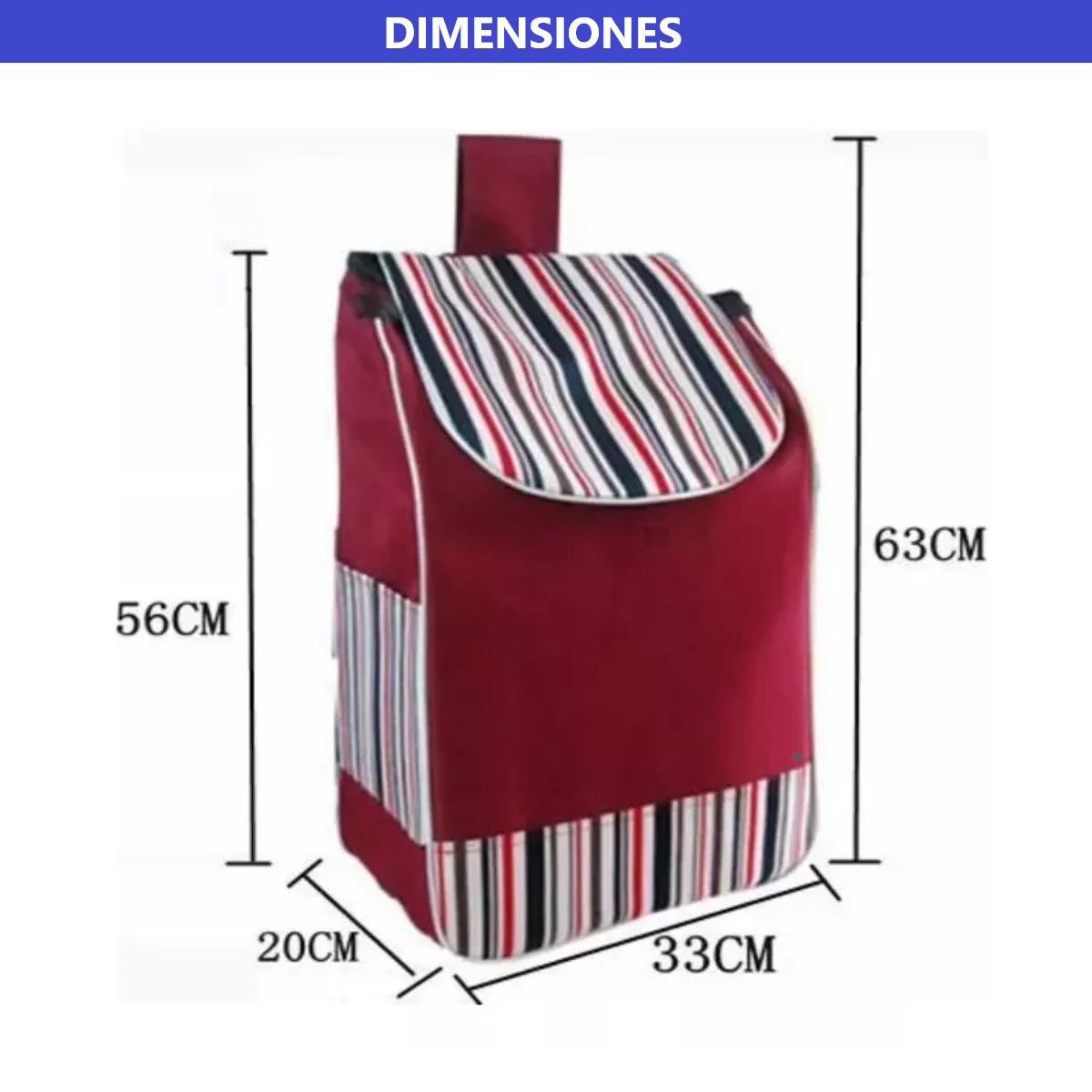 Foto 4 pulgar | Bolsa de Repuesto Carrito de la Compra Impermeable Vino