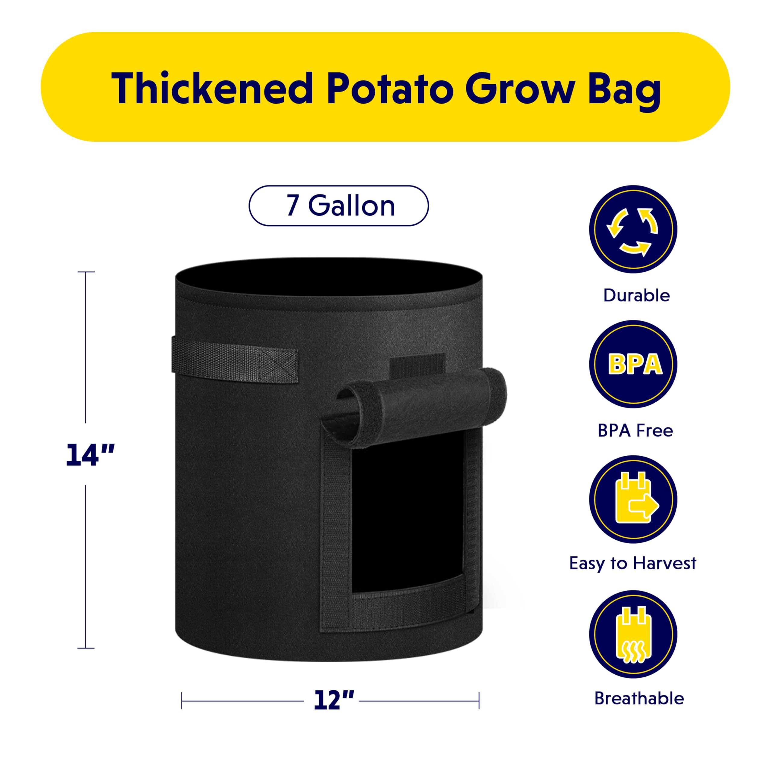Foto 3 pulgar | Bolsas Para Cultivo De Patatas Ipower, 26 L, Paquete De 6 Con Asa Y Ventana De Cosecha - Venta Internacional.