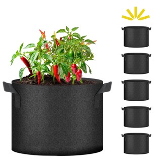 Foto 1 | Grow Bags Ipower, Tela No Tejida, Resistente, 10 Galones, 5 Unidades, Color Negro - Venta Internacional.