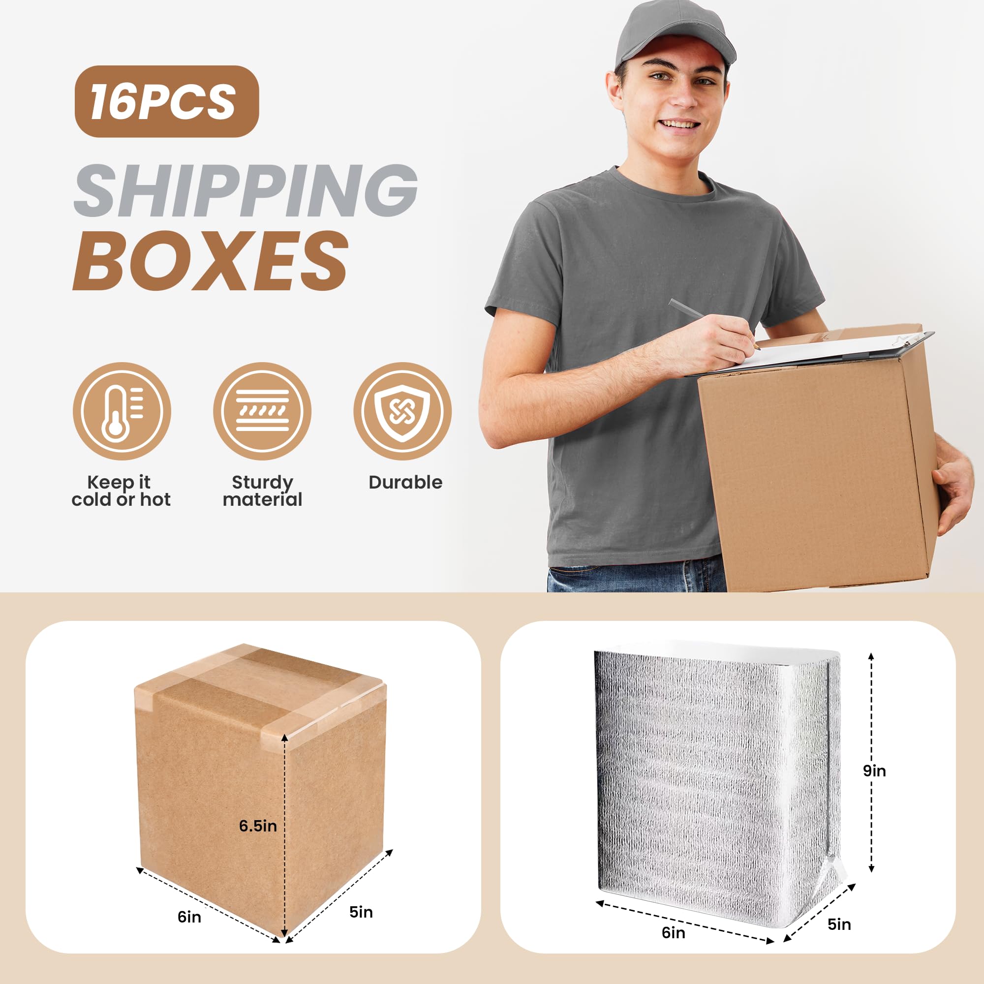 Foto 3 pulgar | Cajas De Envío Aislantes Simple Deluxe, Paquete De 16 Con Forro - Venta Internacional.