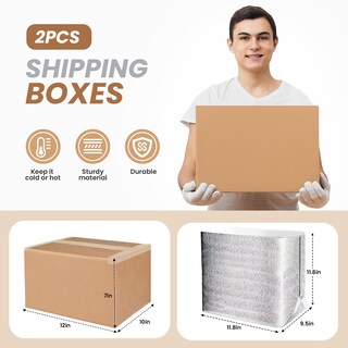 Foto 2 | Cajas De Envío Aislantes Simple Deluxe, Paquete De 2 Con Forro, 12 X 10 X 7 - Venta Internacional.