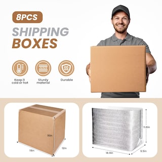 Foto 2 | Cajas De Envío Aislantes Simple Deluxe, Paquete De 8 Con Forro, 19 X 12 - Venta Internacional.