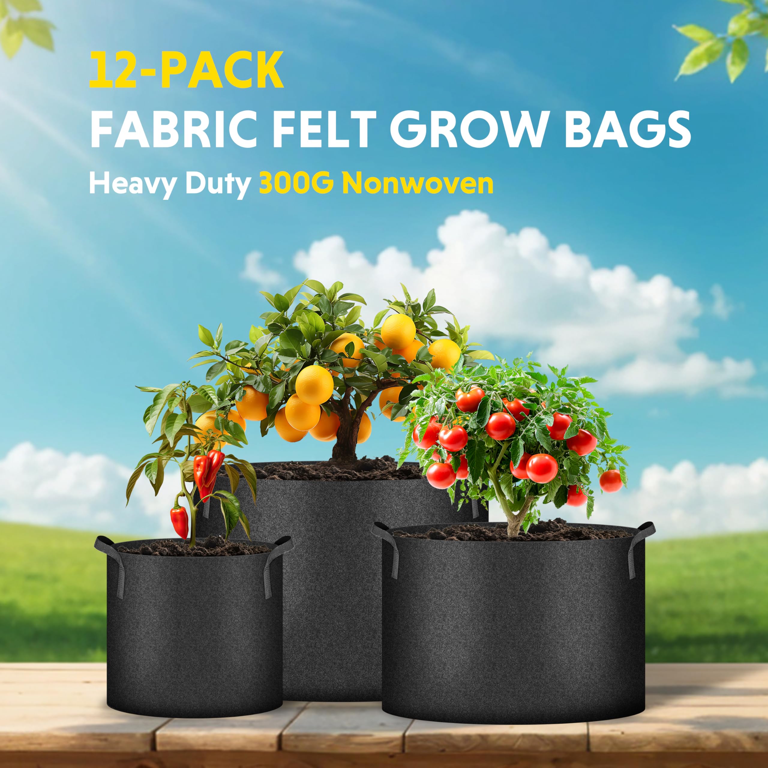 Foto 8 pulgar | Grow Bags Ipower, Paquete De 12 Unidades, 26,5 L, Tela No Tejida De Alta Resistencia - Venta Internacional.