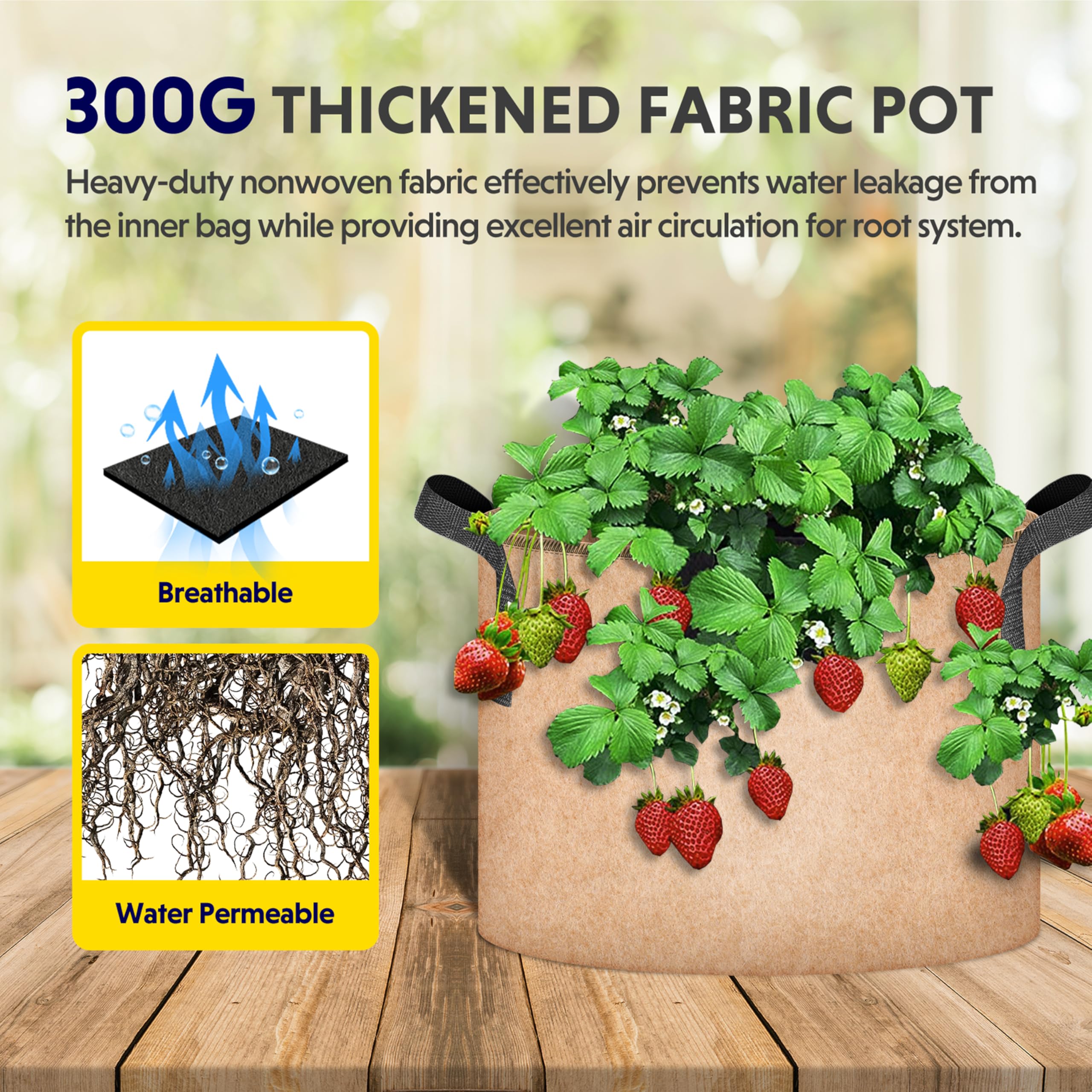 Foto 6 pulgar | Grow Bags Ipower, Paquete De 12 Unidades, 19 L, Tela No Tejida Resistente, Color Canela - Venta Internacional.