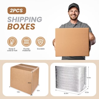 Foto 2 | Cajas De Envío Aislantes Simple Deluxe, Paquete De 2 Con Forro, 19 X 12 - Venta Internacional.