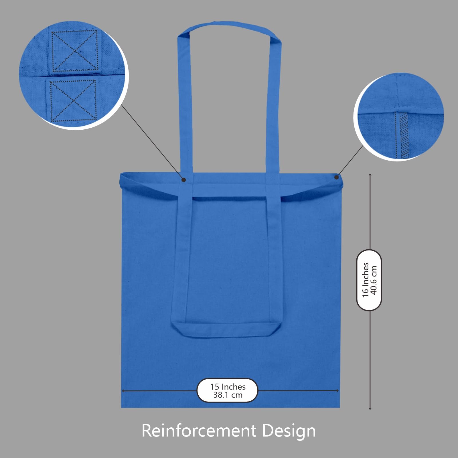 Foto 3 | Bolsa De Tela Topdesign De Algodón Azul Océano, 16 X 15 Cm, Paquete De 12 - Venta Internacional.