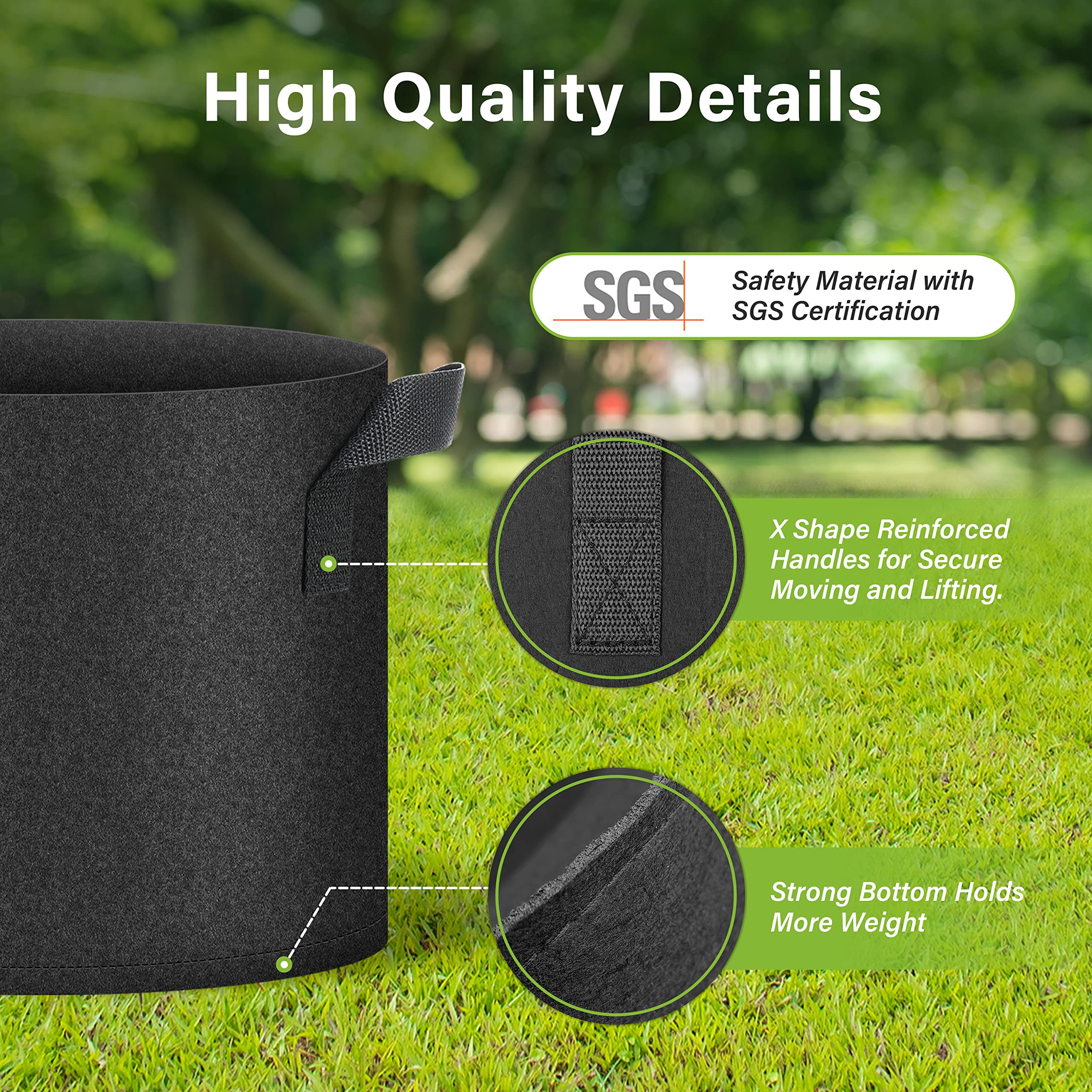 Foto 3 pulgar | Bolsas De Cultivo De Plantas Healsmart De 5 Galones  Paquete De 5  Para Vegetales Negros - Venta Internacional.
