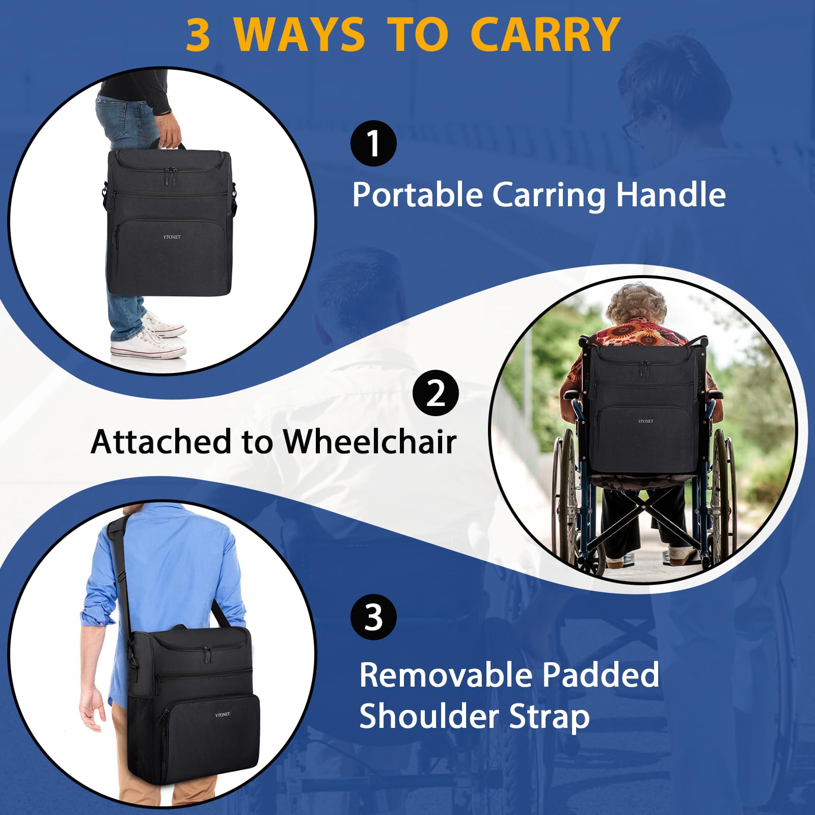 Foto 4 pulgar | Bolsa Para Silla De Ruedas Ytonet Wheelchair Storage 16l Impermeable Negra - Venta Internacional.