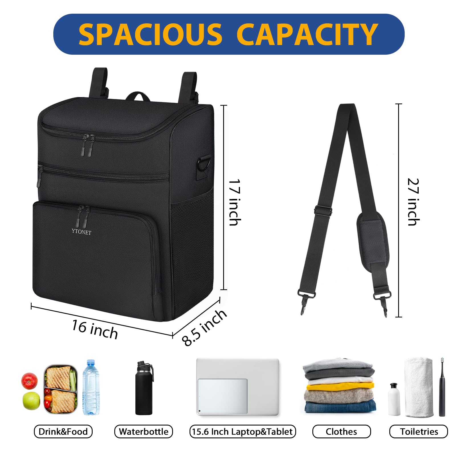 Foto 5 pulgar | Bolsa Para Silla De Ruedas Ytonet Wheelchair Storage 16l Impermeable Negra - Venta Internacional.