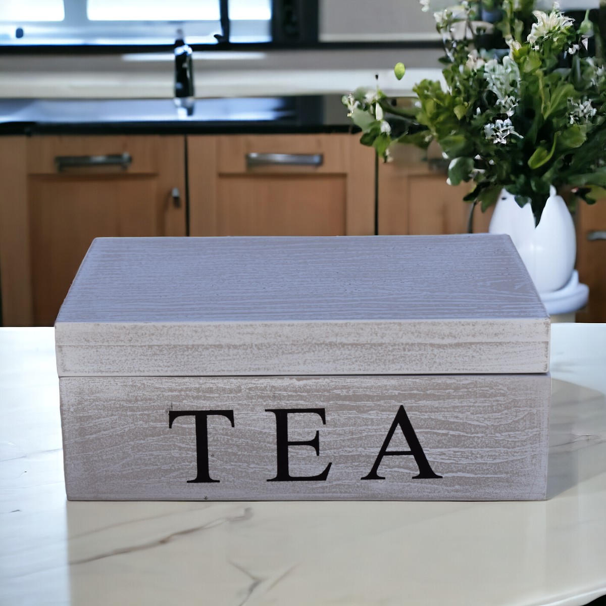Foto 7 pulgar | Caja para Té Hogare Vintage Gris 6 Espacios