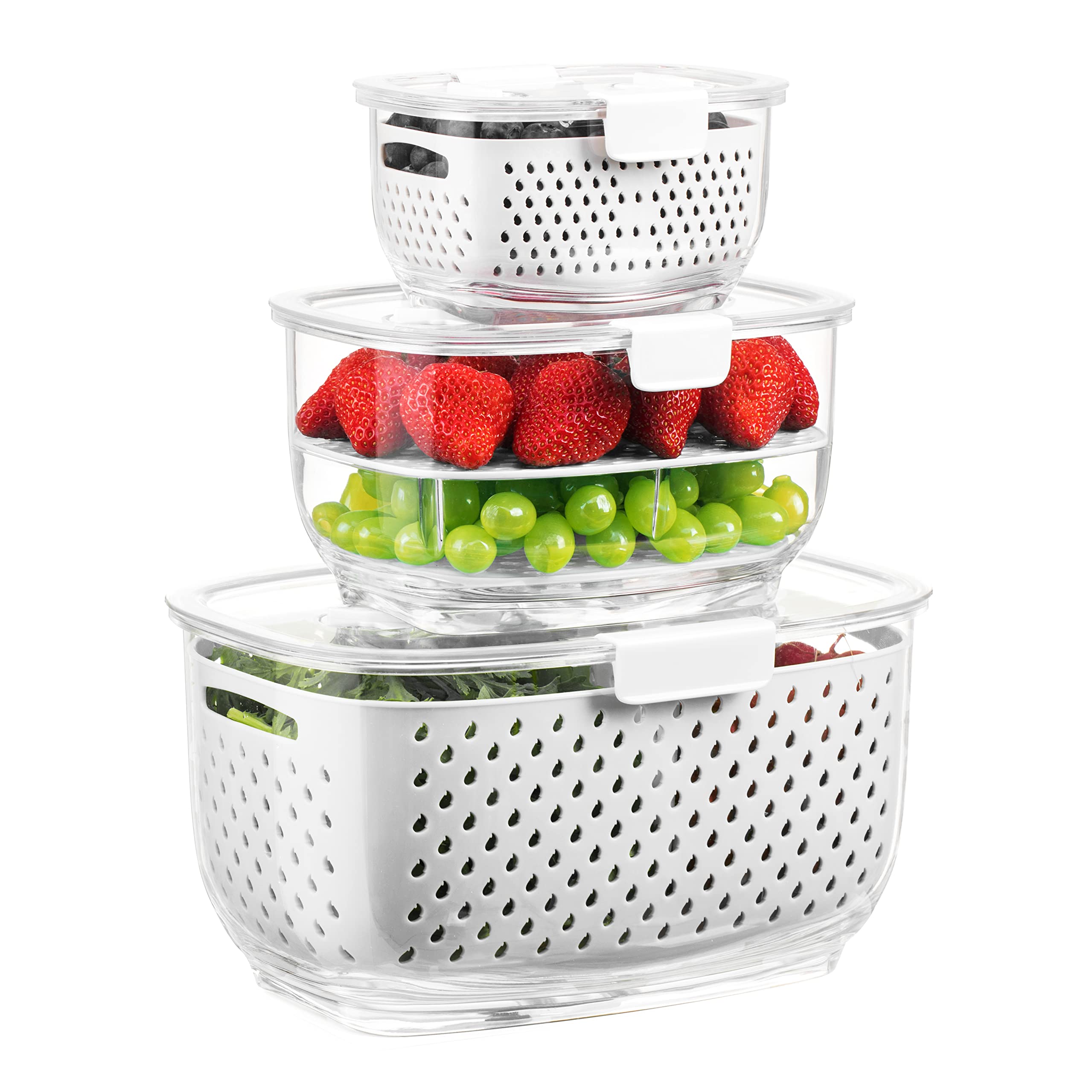 Foto 2 pulgar | Contenedores De Almacenamiento Luxear Para Productos Frescos, Verduras Y Frutas X3 - Venta Internacional.