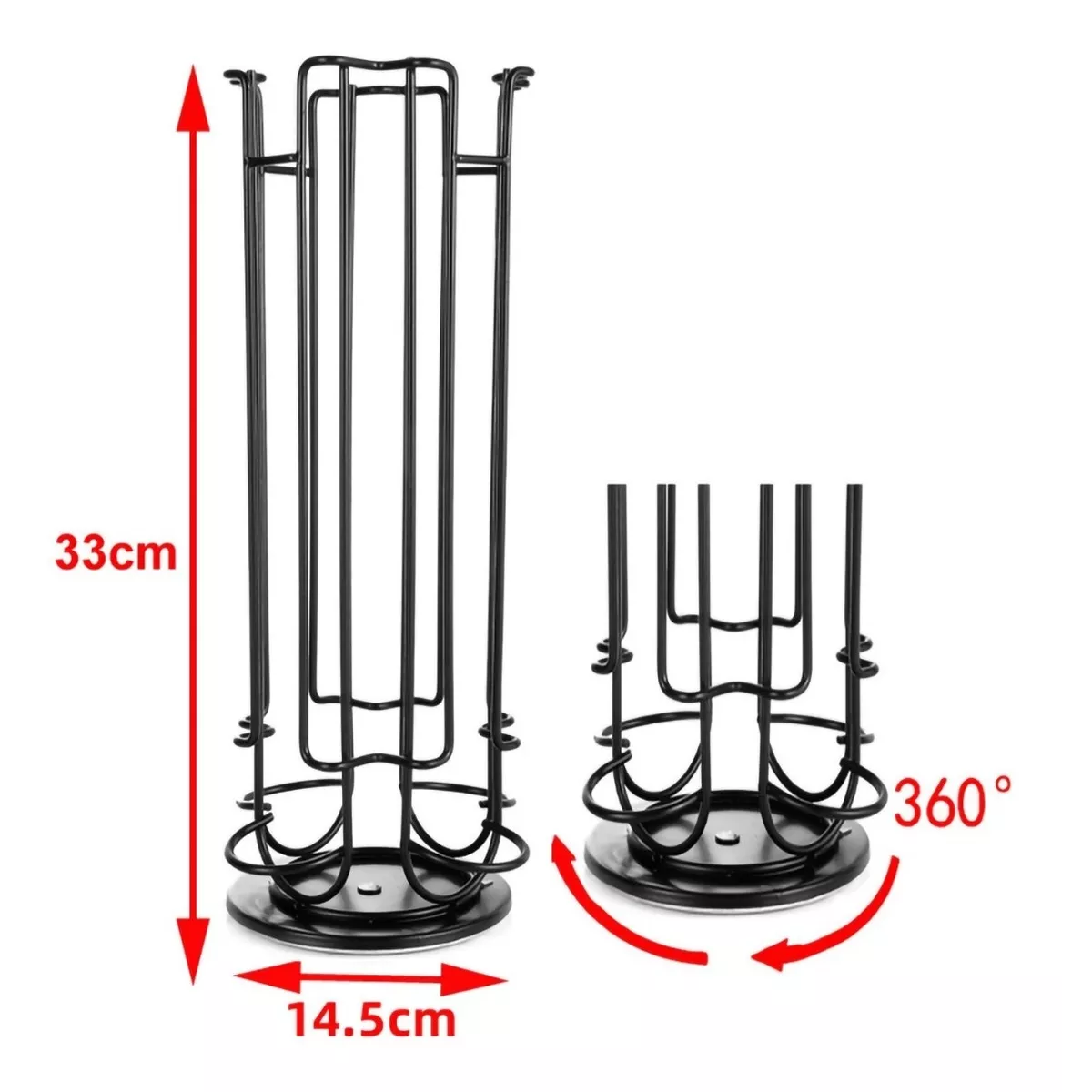 Foto 2 | Soporte Giratorio para Cápsulas de Café 24 Tazas Negro