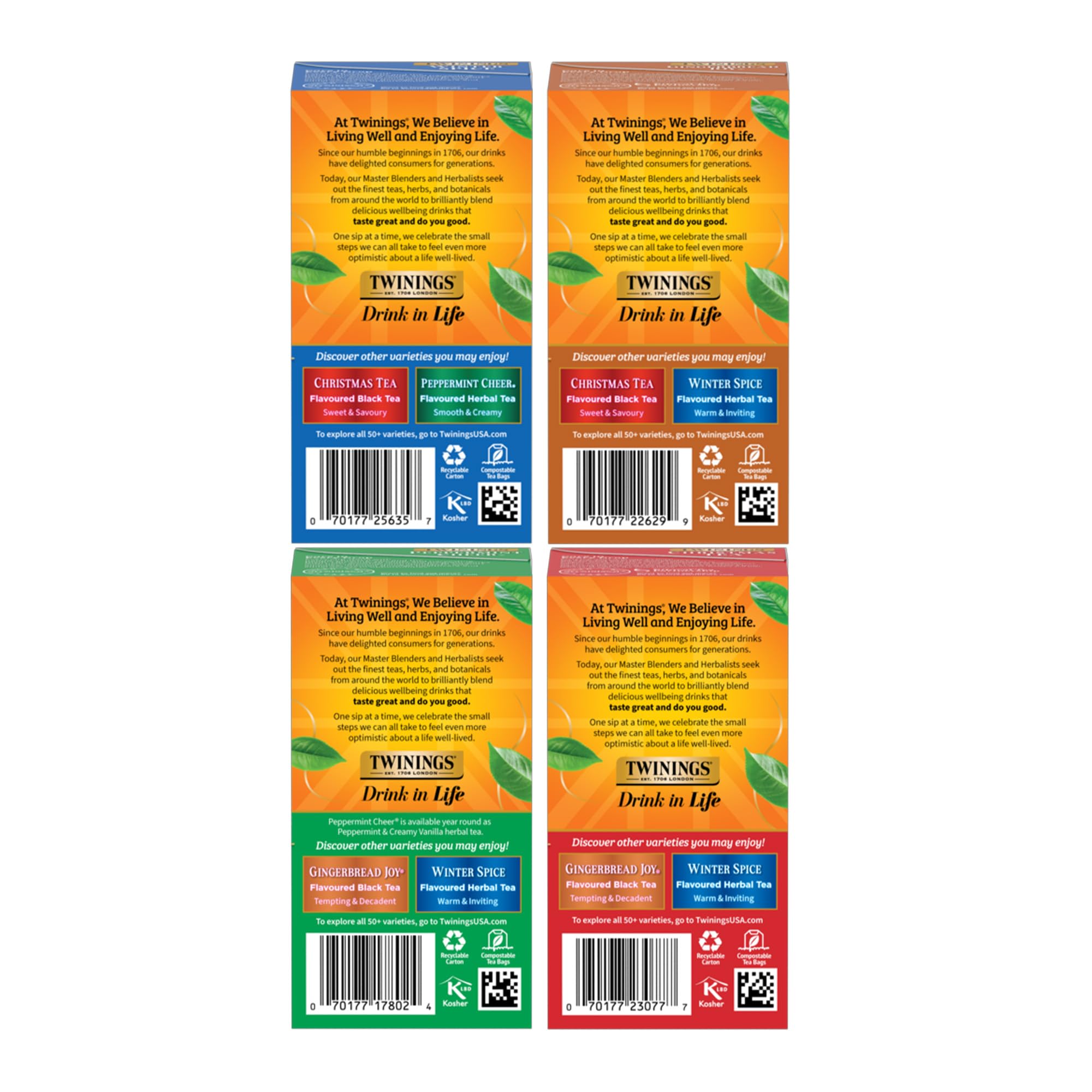 Foto 6 pulgar | Paquete Variado Navideño De Tea Twinings, 20 Bolsas X 4, Enjoy Hot Or Iced - Venta Internacional.