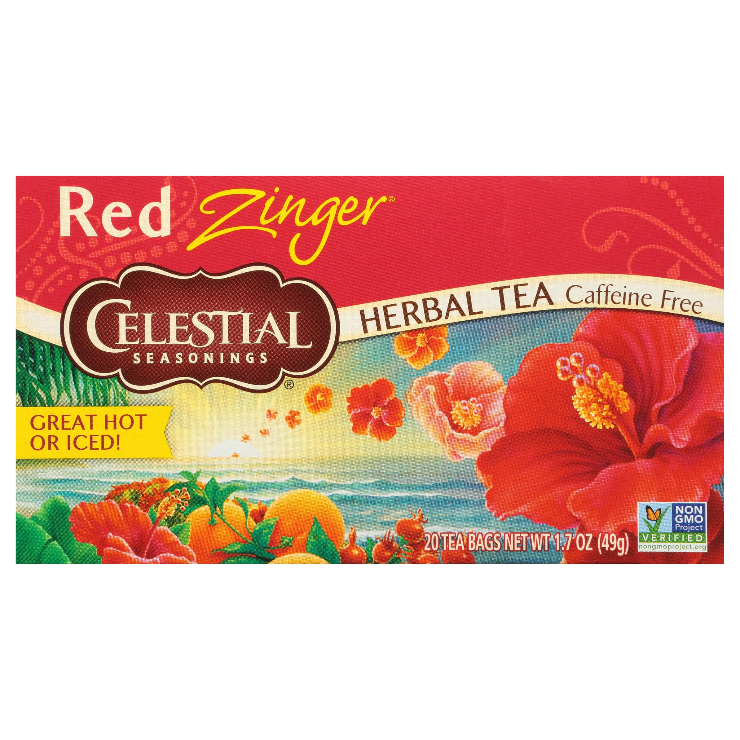 Foto 2 pulgar | 20 Bolsitas De Té Tea Celestial Seasonings Hibiscus Red Zinger - Venta Internacional.