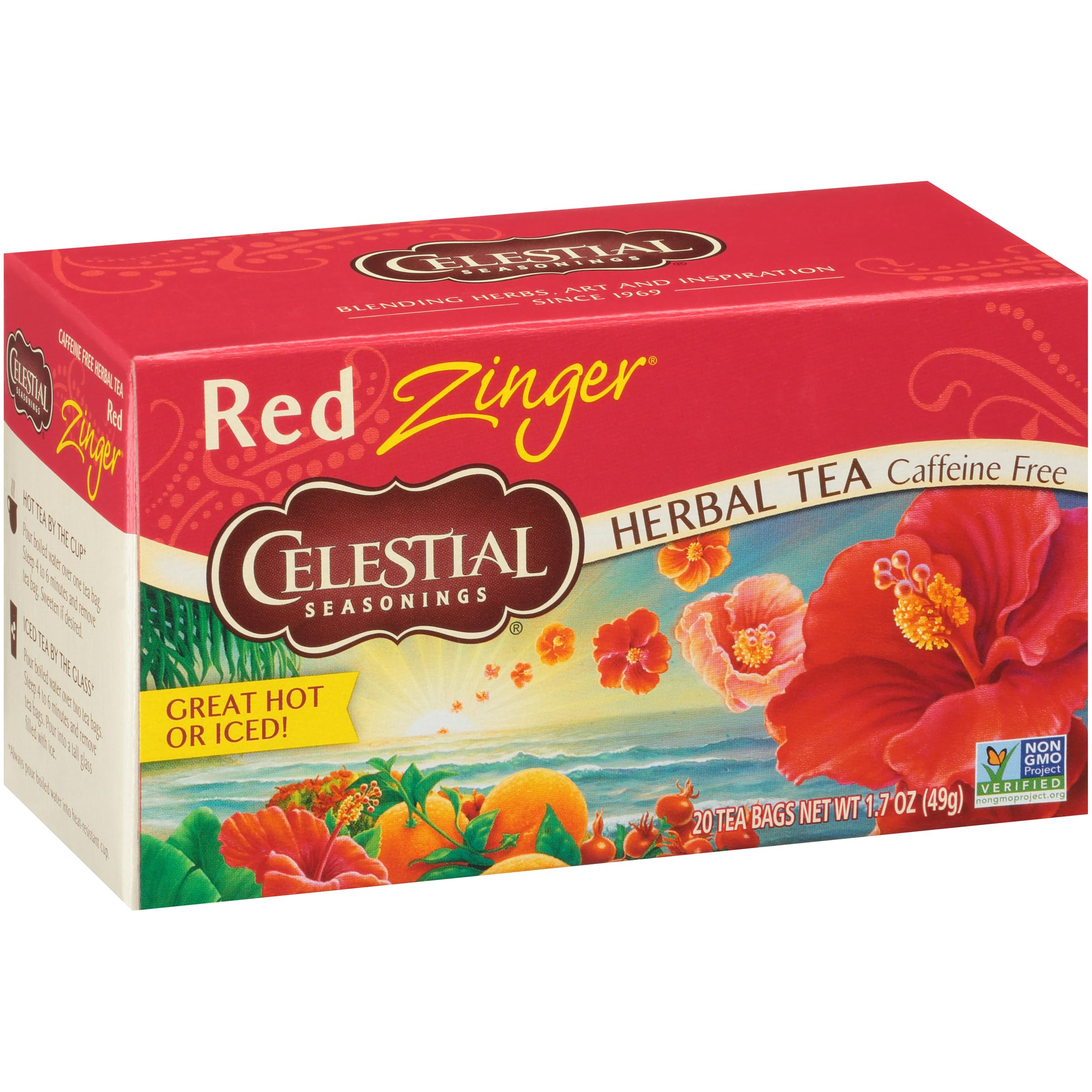 Foto 3 pulgar | 20 Bolsitas De Té Tea Celestial Seasonings Hibiscus Red Zinger - Venta Internacional.
