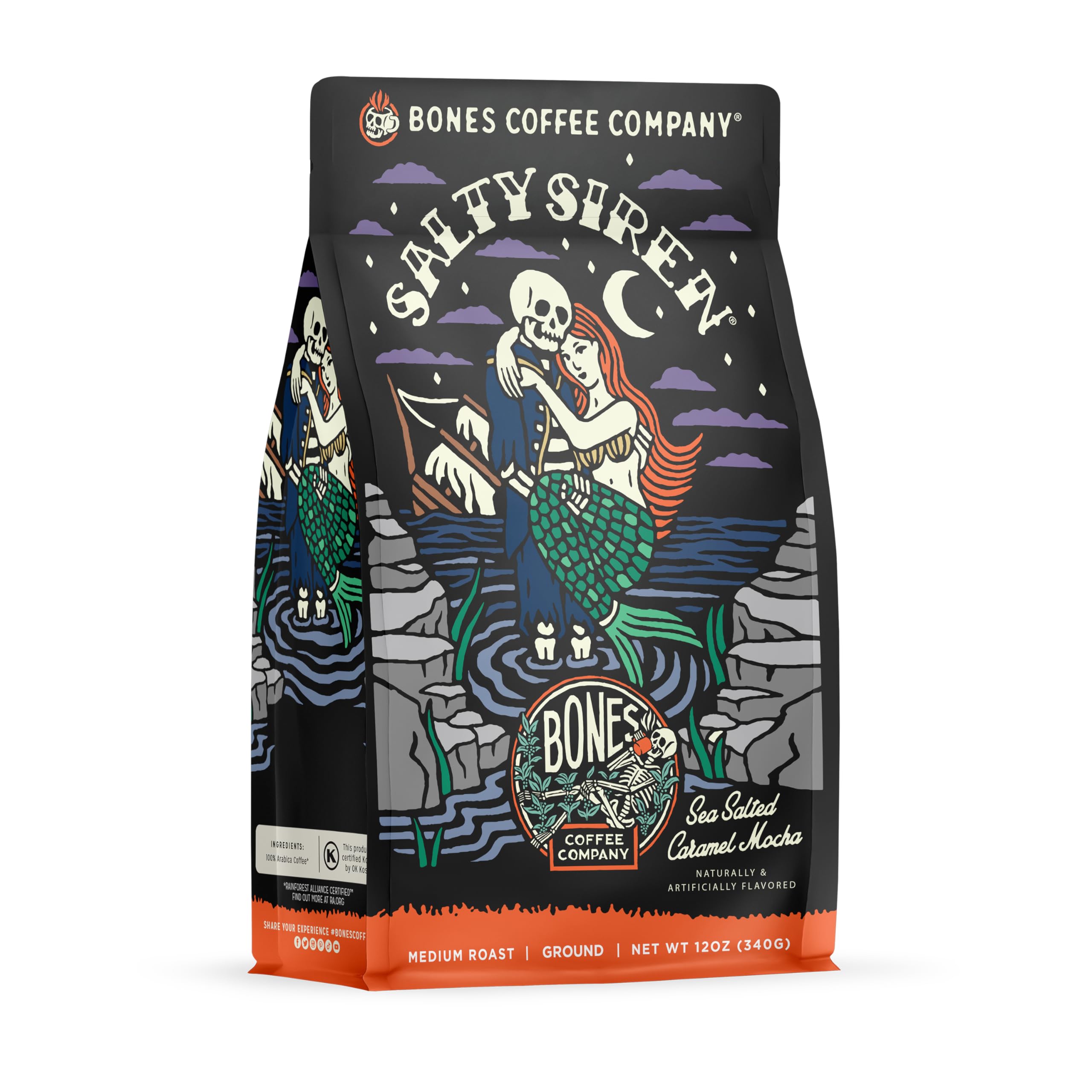 Foto 1 | Ground Coffee Bones Coffee Company Salty Siren  Sabor A Chocolate Y Caramelo  340 Ml - Venta Internacional.