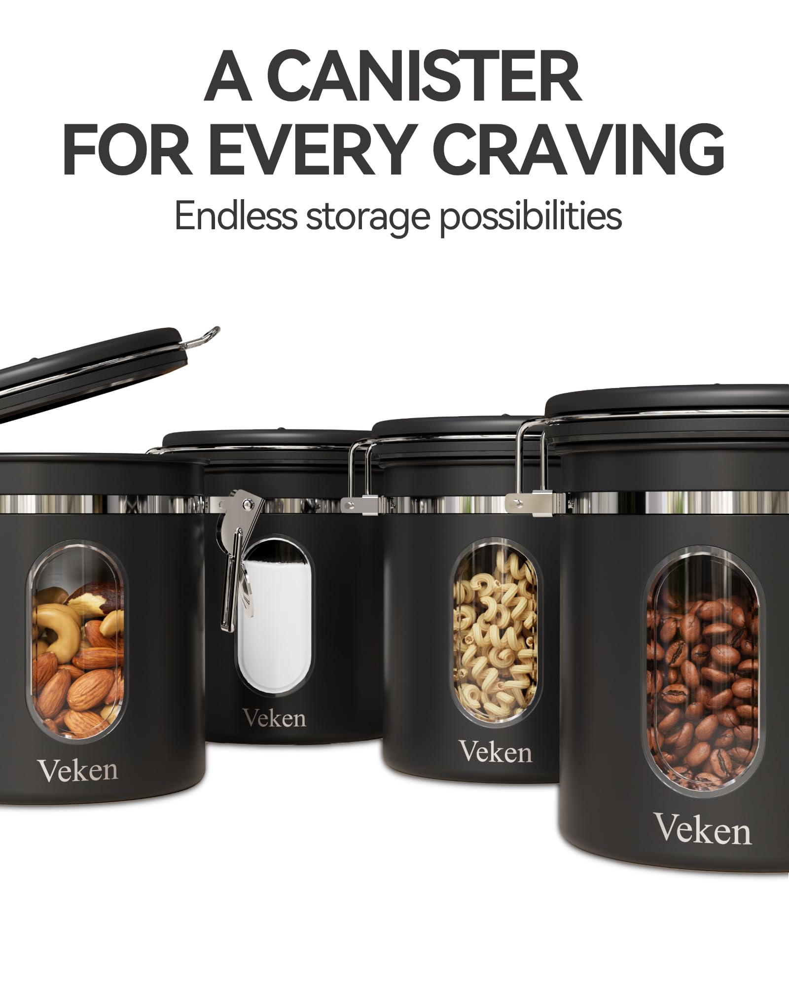 Foto 7 pulgar | Bote De Café Veken Hermético De Acero Inoxidable  500 Ml  Negro - Venta Internacional.
