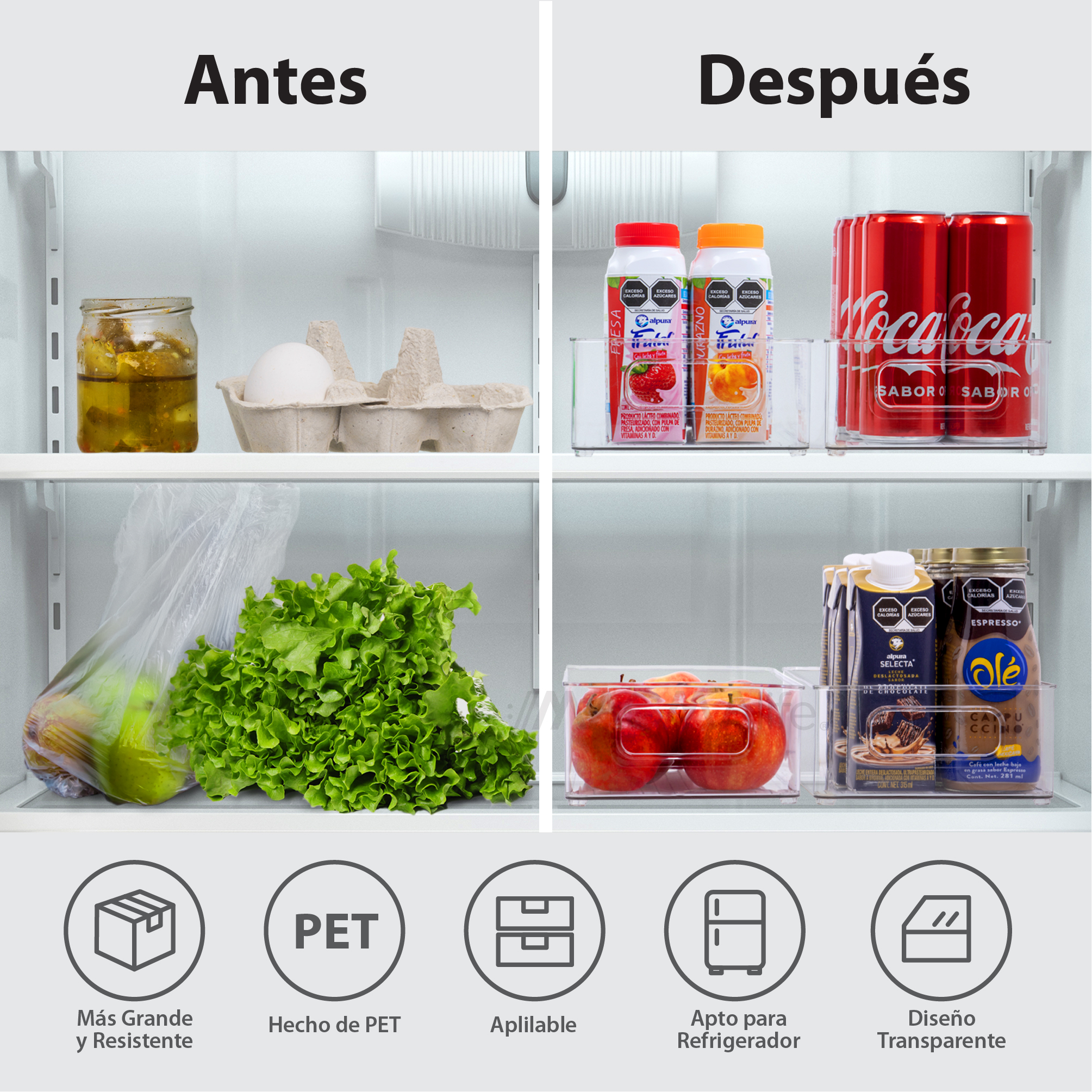 Foto 3 pulgar | Organizador de Refrigerador Magmalife para Frutas/Alimentos/Bebidas/Verduras y Más