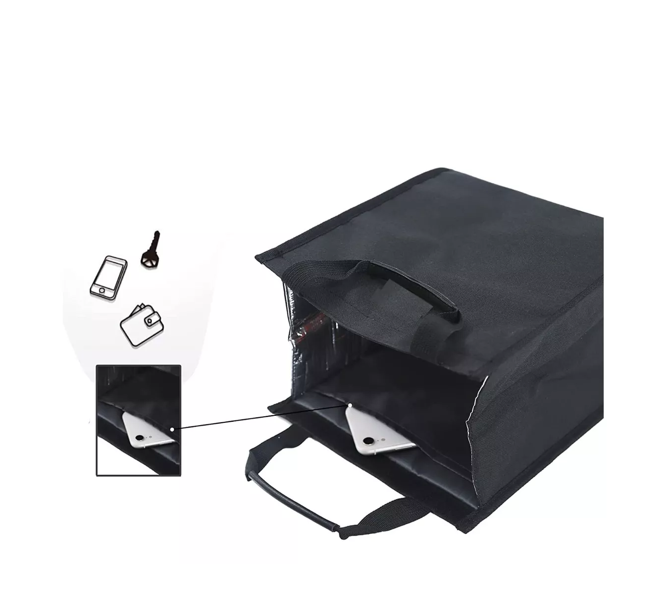 Foto 3 pulgar | Lonchera Bolsa Térmica Gran Capacidad Impermeable 2 Pcs Negro