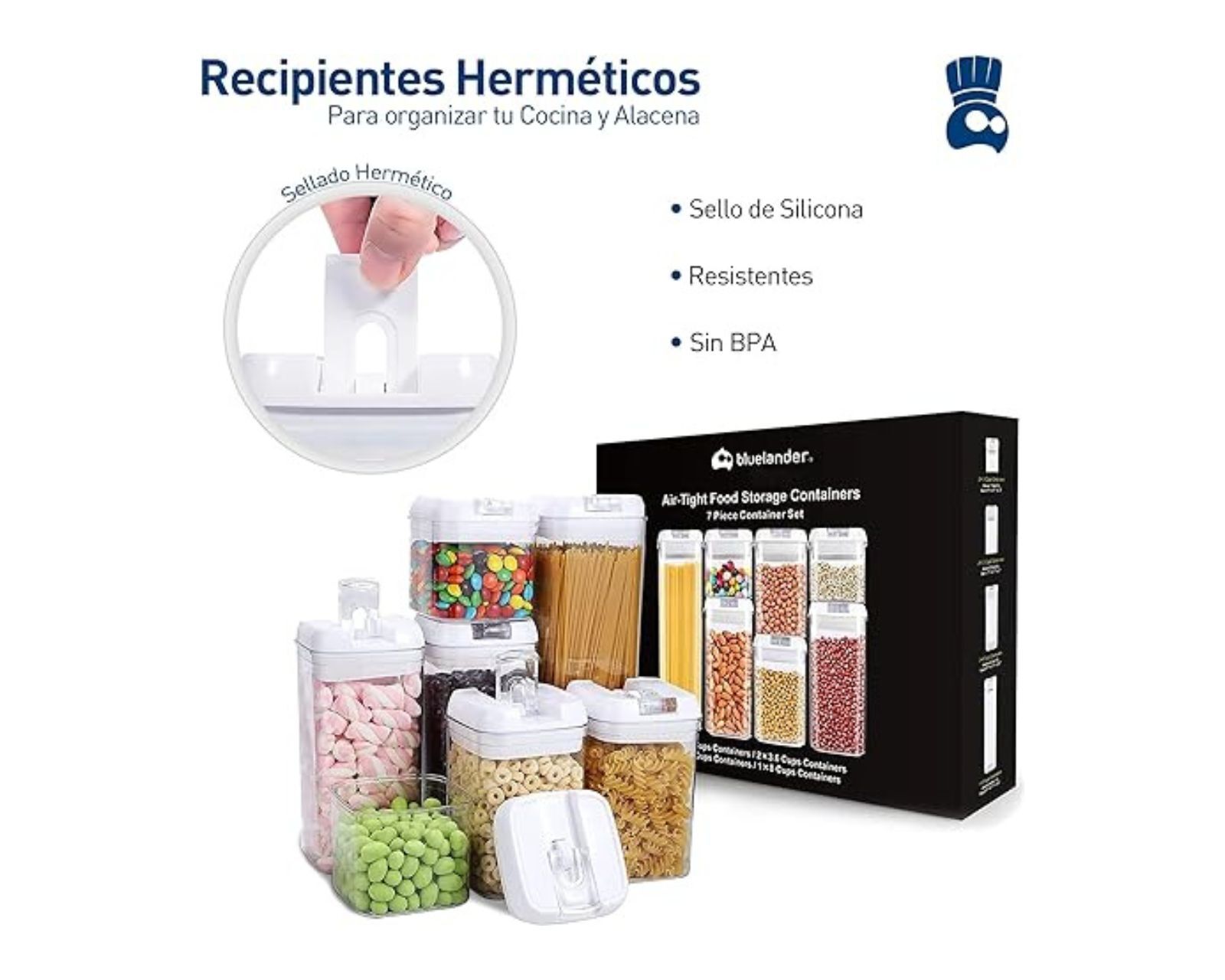 Foto 3 pulgar | Recipientes Herméticos para Alimentos Bluelander Transparentes 28 Unidades
