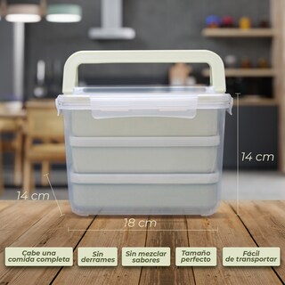 Foto 4 | Lonchera Bento Box Bocaru Transparente + Set de Contendores 14 Piezas