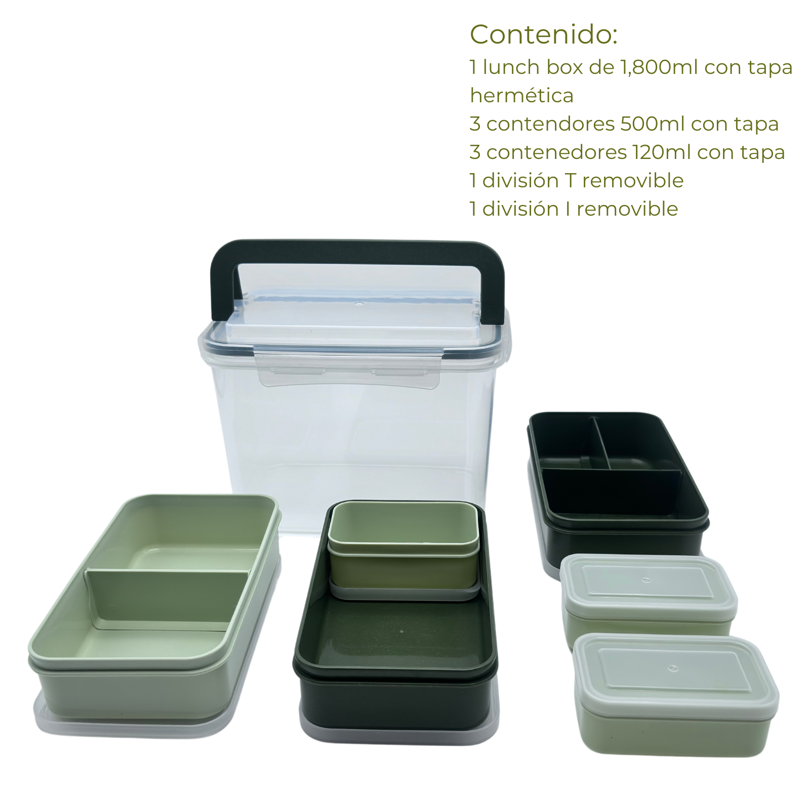 Foto 6 | Lonchera Bento Box Bocaru Transparente + Set de Contendores 14 Piezas