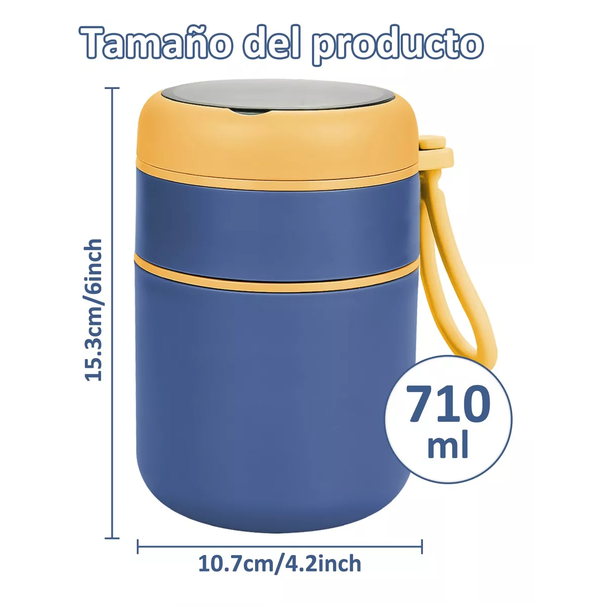 Foto 3 pulgar | Lonchera Térmica de Acero Inoxidable Eo Safe Imports ESI-11439 Azul 710 ml