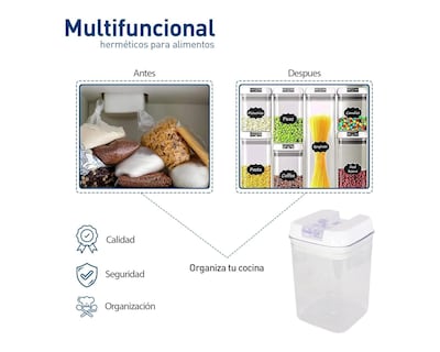 Foto 4 | Juego De 14 Recipientes Bluelander Herméticos No Tóxicos Con Etiquetas Para Alimentos